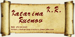 Katarina Ručnov vizit kartica